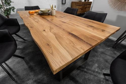 Eettafel Living Edge 160cm wildeikenhout 35mm/ 39438, Huis en Inrichting, Tafels | Eettafels, Ophalen of Verzenden