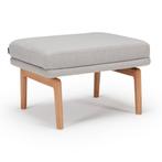 *WOONWINKEL* Scandinavische Hocker Met Eiken, Huis en Inrichting, Banken | Voetenbanken en Poefen, Verzenden, Nieuw, Stof