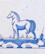 Tegel - Antieke Delfts blauwe tegels met een paard, Friese