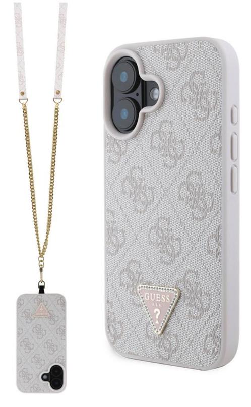 Guess iPhone 16 Back Cover Magsafe IML crossbody cord Roze, Telecommunicatie, Mobiele telefoons | Hoesjes en Frontjes | Apple iPhone