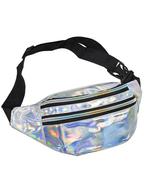 Heuptas Holografisch Zilver Ritsen Fanny Pack Drie Vakken Zw, Ophalen of Verzenden, Nieuw, Overige kleuren, Overige typen