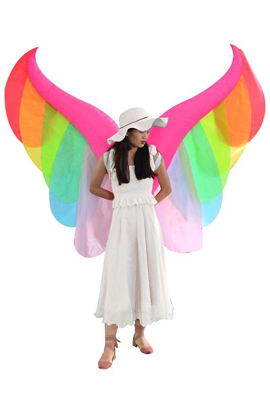 KIMU® Opblaas Kostuum Vleugels Regenboog Opblaasbaar Pak Vli, Kleding | Dames, Carnavalskleding en Feestkleding, Kleding, Nieuw