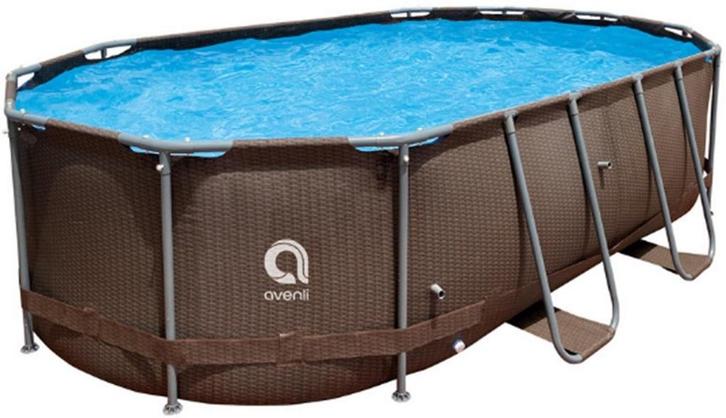 Zwembad 427x100 | Rattan | Premium | Beste Prijs, Tuin en Terras, Zwembaden, 400 cm of meer, Ovaal, Nieuw, Opzetzwembad, 80 tot 120 cm