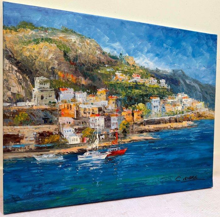 Christof Vevers (1962) - Soleil sur la Côte Amalfitaine -, Antiek en Kunst, Kunst | Schilderijen | Klassiek