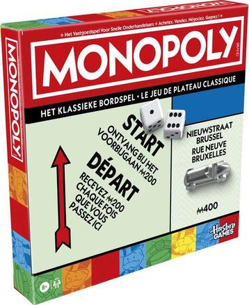 Monopoly Classic Bordspel Vernieuwde editie - inclusief beschikbaar voor biedingen