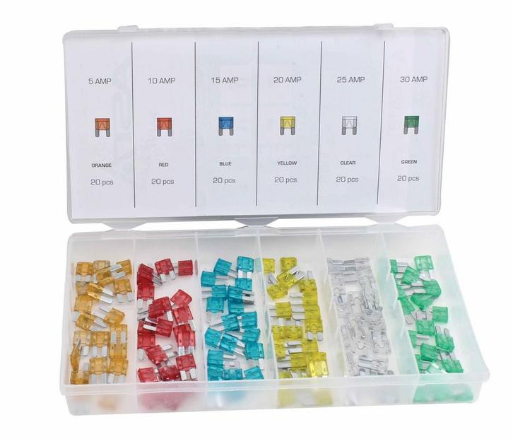 Mini Steekzekering Set - 120 Delig - Micro Steek Zekering -, Auto diversen, Autogereedschap, Nieuw, Ophalen of Verzenden