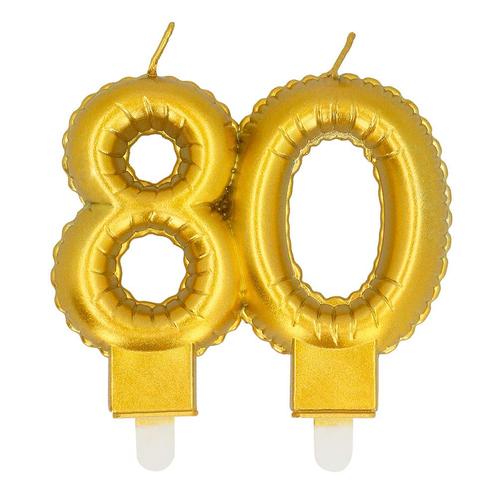 Gouden Kaars 80 Jaar 8cm, Hobby en Vrije tijd, Feestartikelen, Nieuw, Verzenden