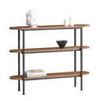 Smal Industriële Consoletafel – 3 Vakken, Hout, Metaal, 110, Antiek en Kunst, Verzenden