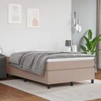vidaXL Boxspring bed kunstleer cappuccinokleurig 120x200 cm, Huis en Inrichting, Overige materialen, Bruin, Verzenden, Nieuw