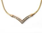 Een 14 krt. geelgouden collier met V-vormig, Sieraden, Tassen en Uiterlijk, Kettingen, Gebruikt, Goud, Goud