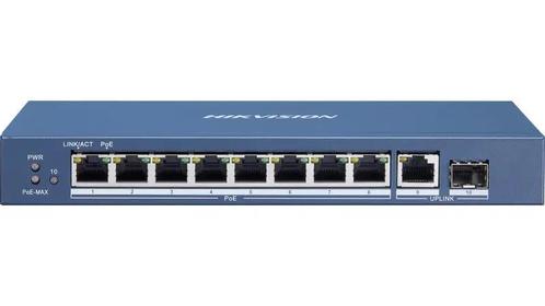 Hikvision DS-3E0510P-E/M – 8-Poorts Gigabit Unmanaged PoE, Computers en Software, Netwerk switches, Nieuw, Ophalen of Verzenden