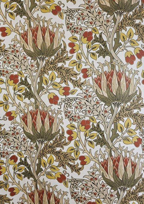 William Morris stof Artichoke ontwerp Art Nouveau Arts, Antiek en Kunst, Antiek | Kleden en Textiel