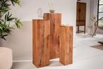 Design decoratieve zuilenset van 3 MAKASSAR 80cm mangohout, Huis en Inrichting, Woonaccessoires | Wandplanken en Boekenplanken