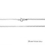Fijne 925 zilveren plat Marina schakel ketting 45 cm lang en, Verzenden, Nieuw, Zilver