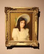 James Camille Lignier (1858-1926) - Meisje met hoed, Antiek en Kunst, Kunst | Schilderijen | Klassiek