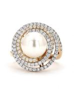 Statement ring - 14 karaat Geel goud - 9.20ct. tw. Parel -