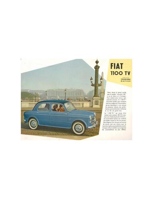 1953 FIAT 1100 TV LEAFLET FRANS, Boeken, Auto's | Folders en Tijdschriften
