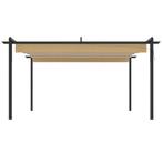 Tuinprieel met uittrekbaar dak 4x3 m taupe (Paviljoen)