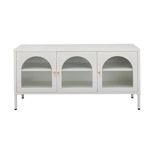 *WOONWINKEL* Kare Design Paros Tv-meubel Met Ribbelglas Off, Huis en Inrichting, Kasten | Televisiemeubels, Nieuw, Verzenden