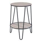 [en.casa] Bijzettafel Ylöjärvi 61x44x44 cm zwart en eikenkle, Huis en Inrichting, Tafels | Bijzettafels, Verzenden, Nieuw