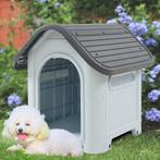 Hondenhok hondenhuis PVC 75x59x66 cm grijs en zwart, Verzenden, Nieuw