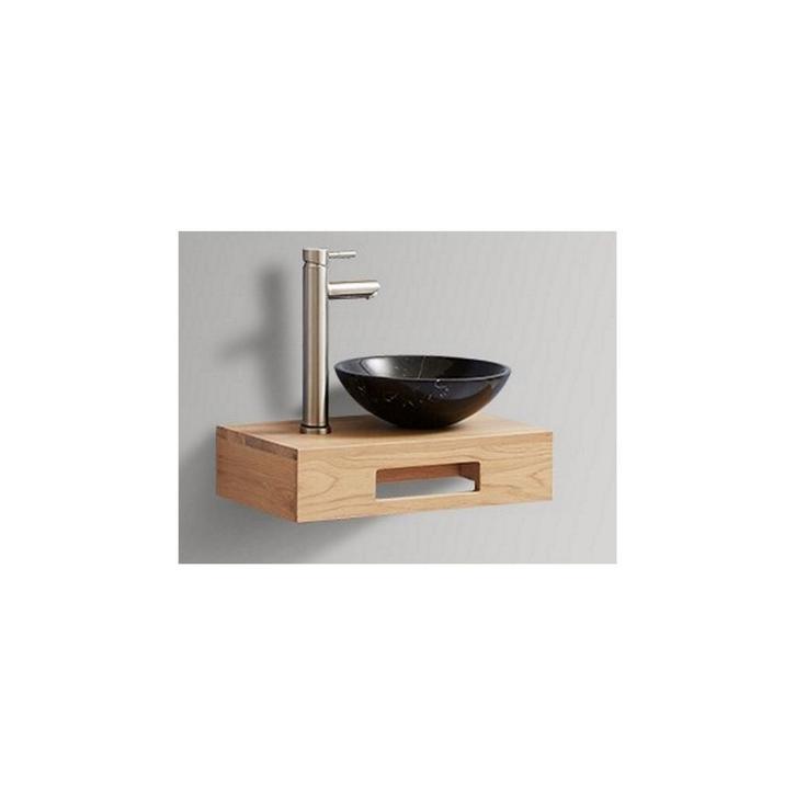 Fonteinplank Casajoy Eiken 61x32x11cm Met Waskom Graniet, Doe-het-zelf en Verbouw, Sanitair, Ophalen of Verzenden