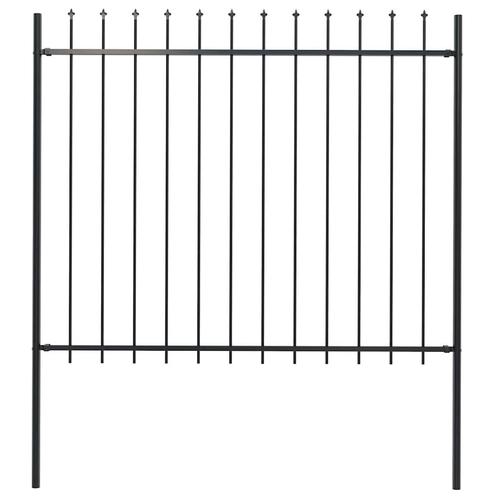 vidaXL Tuinhek met speren bovenkant 1,8 m staal zwart, Tuin en Terras, Schuttingen, Nieuw, IJzer, 2 meter of meer, Verzenden