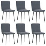 vidaXL Eetkamerstoelen 6 st fluweel donkergrijs, Verzenden, Nieuw, Grijs