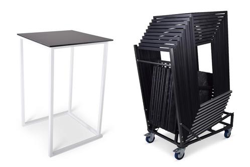 Supercombi - 10x statafel Times Square naar keuze + trolley, Tuin en Terras, Tuintafels, Kunststof, Vierkant, Ophalen of Verzenden