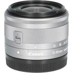 Canon EF-M 15-45mm f/3.5-6.3 IS STM - Zilver CM4162, Gebruikt, Ophalen of Verzenden, Standaardlens, Zoom
