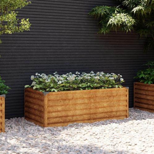 vidaXL Plantenbak verhoogd 100x50x36 cm cortenstaal, Tuin en Terras, Bloembakken en Plantenbakken, 100 cm of meer, Nieuw, Metaal