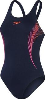 Speedo Placement Muscleback Marine/Roze Dames Sportbadpak -, Verzenden