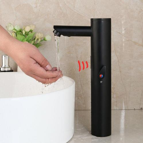 Zwarte hoge sensorkraan, Doe-het-zelf en Verbouw, Sanitair, Kraan, Nieuw, Verzenden