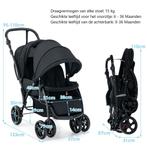 2dekans | coast Opvouwbare Dubbele Kinderwagen – Zwart – 123, Ophalen of Verzenden, Zo goed als nieuw