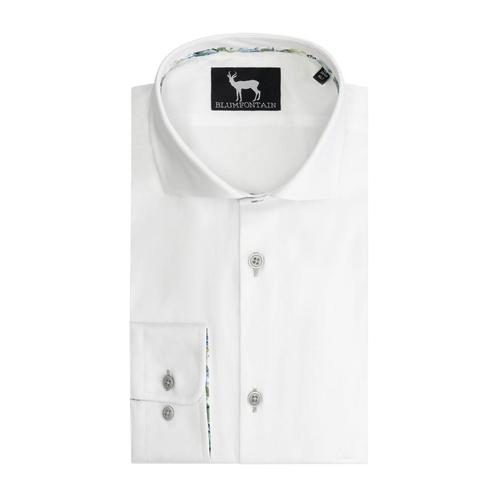 GENTS - Blumfontain uni wit contrast ML7 - XL7 43/44, Kleding | Heren, Overhemden, Verzenden
