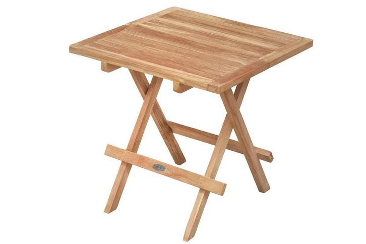 Teakea - Tuin Teak Bijzettafel Inklapbaar 50x50x45 |, Tuin en Terras, Tuintafels, Nieuw, Teakhout, Verzenden
