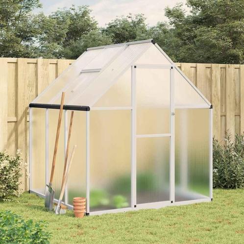 vidaXL Tuinkas met basisframe 169x169x195 cm aluminium, Tuin en Terras, Kassen, Nieuw, Verzenden