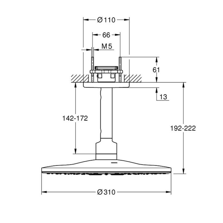 Regendoucheset Grohe Rainshower SmartActive 31 cm met, Doe-het-zelf en Verbouw, Sanitair, Ophalen of Verzenden