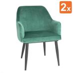 Stoelen | LIA VELVET | Fluweel/Metaal | Dark Green | Grijze, Verzenden, Nieuw in verpakking