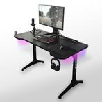 Vonyx DB20 gaming bureau met LED verlichting - 120cm - Zwart, Verzenden, Nieuw