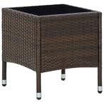 vidaXL Tuintafel 40x40x45 cm poly rattan bruin, Verzenden, Nieuw