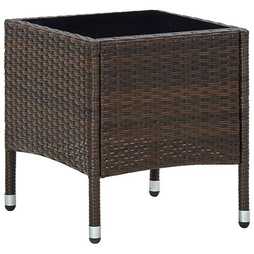 vidaXL Tuintafel 40x40x45 cm poly rattan bruin, Tuin en Terras, Tuintafels, Nieuw, Verzenden