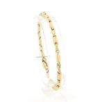 Gouden gesloten fantasie schakel armband | 19 cm (unisex), Sieraden, Tassen en Uiterlijk, Armbanden, Ophalen of Verzenden, Gebruikt