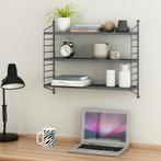 [en.casa] Wandrek Strängnäs met 3 planken 50x60x15 cm donker, Huis en Inrichting, Woonaccessoires | Wandplanken en Boekenplanken