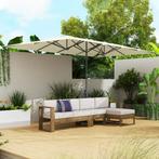 TRUUSK Dubbele Parasol Met Kruk 451 X 264 Cm, UV Bescherming, Verzenden, Nieuw