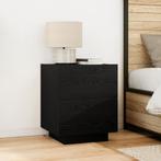 vidaXL Nachtkastje met LED-verlichting 45x40x55 cm zwart, Huis en Inrichting, Slaapkamer | Nachtkastjes, Minder dan 45 cm, Verzenden