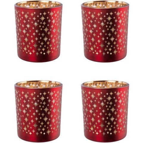 Creativ deco Waxinelichthouder Kerst versiering met, Huis en Inrichting, Woonaccessoires | Kandelaars en Kaarsen, Nieuw, Verzenden