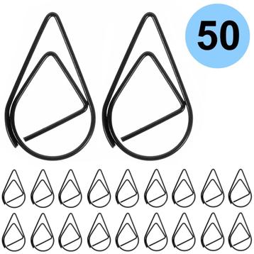 Fako Bijoux® - 50x Paperclip Druppel Zwart - Druppelvormige beschikbaar voor biedingen