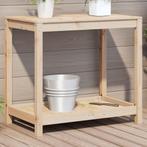 vidaXL Oppottafel met schap 82,5x50x75 cm massief grenenhout, Tuin en Terras, Verzenden, Nieuw