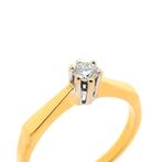 Gouden solitair ring met diamant | 0,15 ct., Sieraden, Tassen en Uiterlijk, Ringen, Goud, Met edelsteen, Gebruikt, 17 tot 18